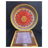 2-PC OF CLAY ART POTTERY PLATE AND BOWL