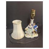 PORCELAIN LAMP AND SHADE