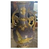 VTG CERAMIC VASE WITH CRANE MOTIF