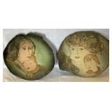 2-STUDIO POTTERY FACE PLATES