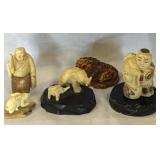 ASIAN STYLE SMALL CARVED FIGURINES