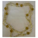 AMBER FACETED GLASS BEAD NECKLACE
