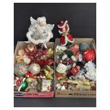 TWO FLATS of MISC.CHRISTMAS ORNAMENTS
