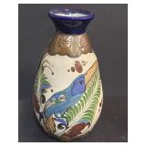 MATEOS MEXICAN POTTERY VASE-METAL BASE