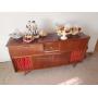 MID CENTURY GERMAN STEREO BAR BY KORONETTE-3 PC BR SUITE-6 CHIPPENDALE CHAIRS-BISQUE & CERAMIC ART 