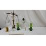 Oil Lamps & Gold Cherub Scale w/ Crystal Plates &