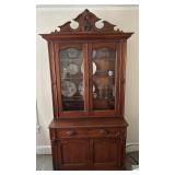 Walnut bookcase cabinet 