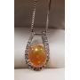 Estate 1.68 ctw Opal & .17ctw Diamond 18K WG 3.90g