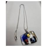 Sterling Chain, Glass pendant