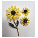 Sunflower Pin & Earrings
