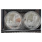 Pair of .999 1oz Silver Rounds