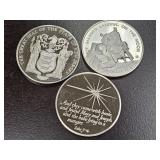 3 Sterling Silver 1oz  Rounds