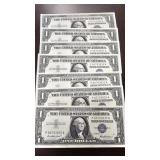 7- Consecutive Crispy Clean Silver Cerificates