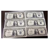 6 Bright Crispy Silver Certificates