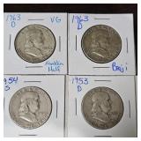 Assorted Silver Half Dollars