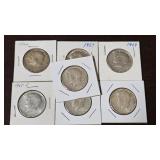 2-90% & 5-40% Silver JFK Half Dollars