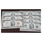 4 Consec. $2 & 3 worn red seal $2