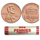 The Castle Coin Shop 1 Roll Uncirc. 2025 Pennies