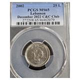 2002 Lebanon 25 L MS65