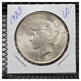 1923 UNC Peace Silver Dollar