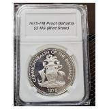 1975 Proof Bahamas $2