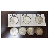 4-90%  &  3-40% Silver Half Dollars