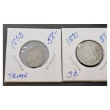 Silver Trime and 3 Cent Nickel