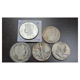 5 Silver Half Dollars