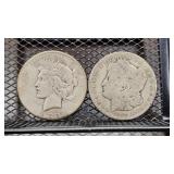 Pair of Cull Silver Dollars