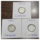 3 Silver Canada Dimes