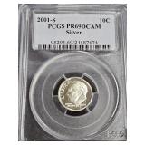 2001-S Silver Dime PR69DCAM