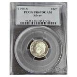 1995-S Silver Dime PR69DCAM