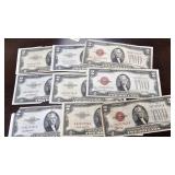 9- Red Seal $2 Notes