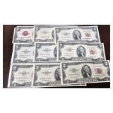 9- Red Seal $2 Notes