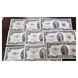 9- Red Seal $2 Notes