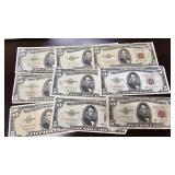 9- $5 Red Seal Notes