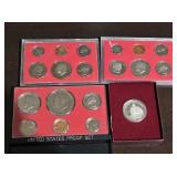 Assorted Coin Sets & Silver Half Dollar
