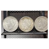 Trio of Peace Dollars