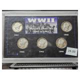 WWII Mercury Dime Set