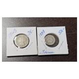 Trime & Three Cent Nickel