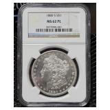 1880-S MS62PL Morgan Silver Dollar