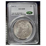 1887-S CAC AU58 Morgan Silver Dollar