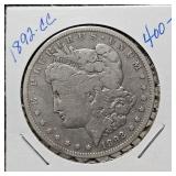 1892 CC Morgan Silver Dollar