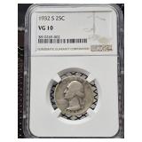 1932 S Washington Quarter VG10