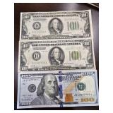 3- $100 Notes, 1 is a Gold Certificate