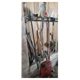 Shovels, Rakes, Gas Can, etc.