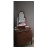 Dresser with mirror with contents
