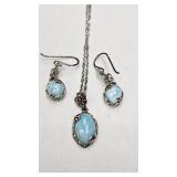 Pretty Blue Necklace & Earrings set