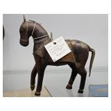 Vintage Asian Handcrafted Wood & Copper Horse