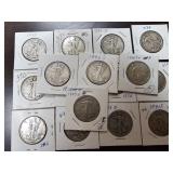 16 Walking Liberty Half Dollars
